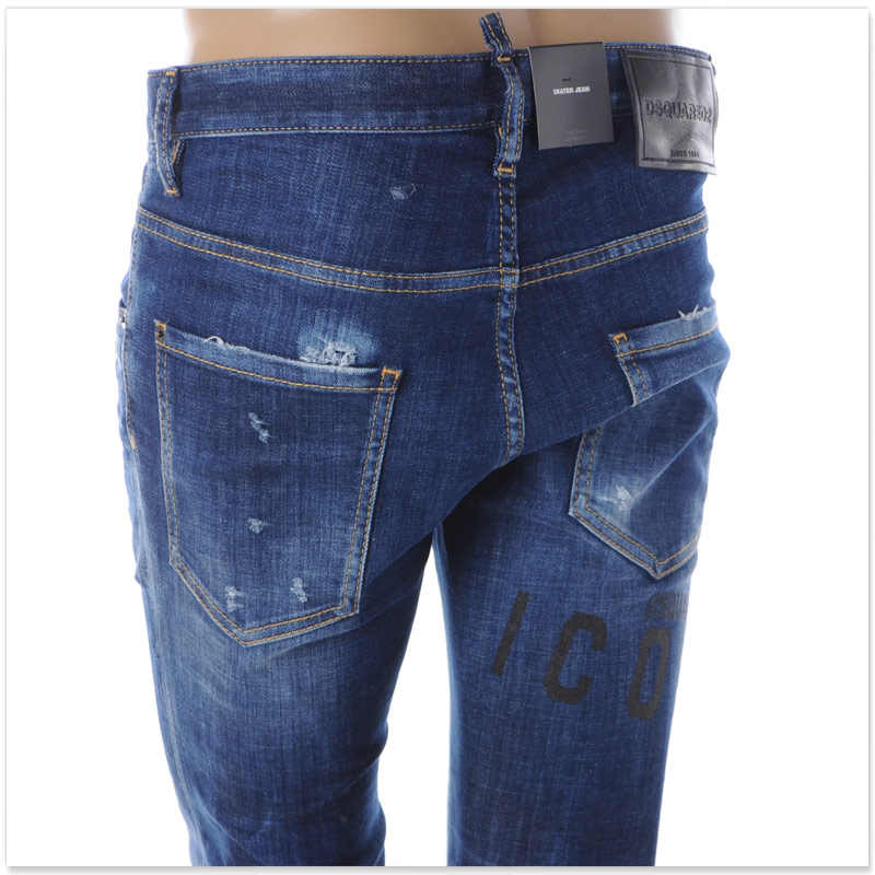 DSQUARED デニムパンツ インディゴ(デニム) 2009224O0056 DSQUARED2 ディースクエアード テーパードデニムパンツ スリム