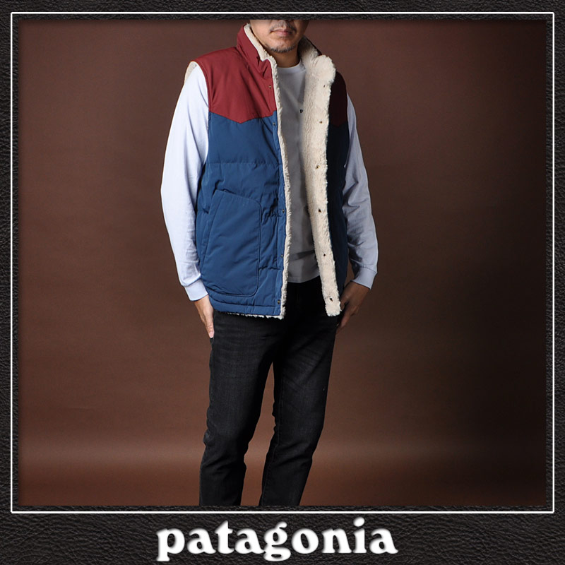 patagonia ダウンベスト M ネイビー/ベージュ patagonia（パタゴニア） ダウンベスト メンズ ブランド 27588 M's