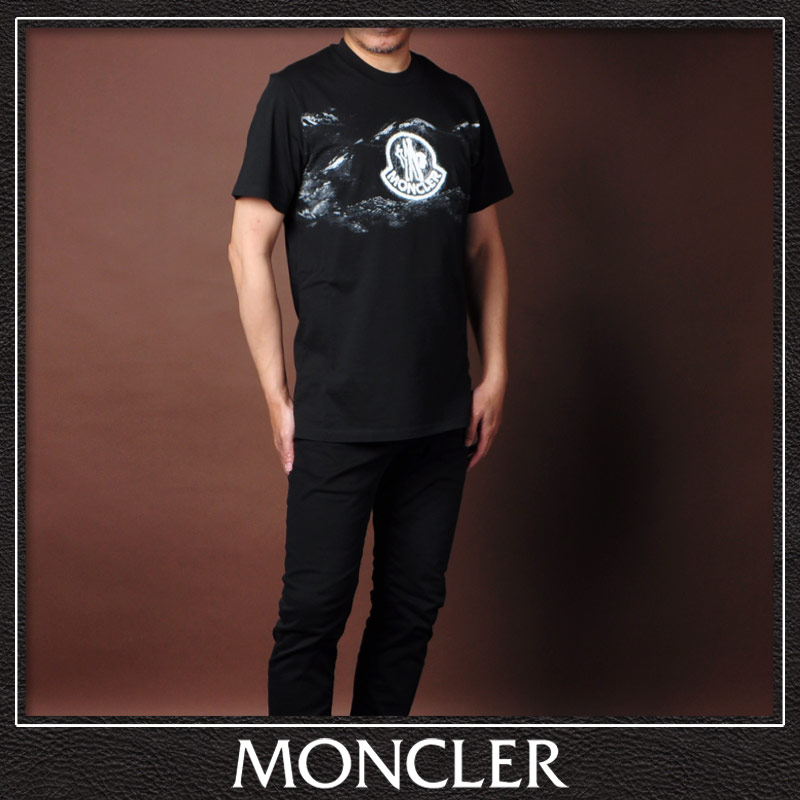 MONCLER ブラック Tシャツ 半袖 MONCLER モンクレール Tシャツ メンズ 8C00050 89AKK 半袖