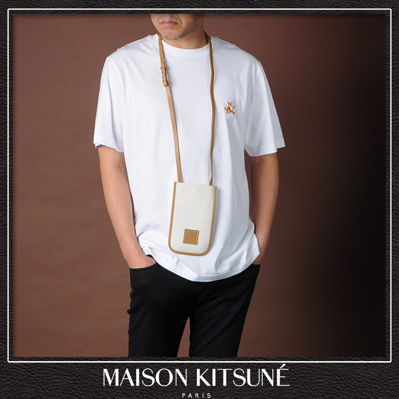 MAISON KITSUNE（メゾン キツネ） ショルダースマホケース ポーチ CAFE