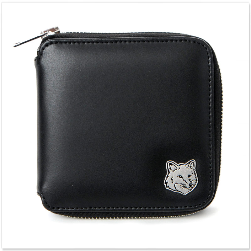 MAISON KITSUNE（メゾン キツネ） レザー財布 ラウンドファスナー 二