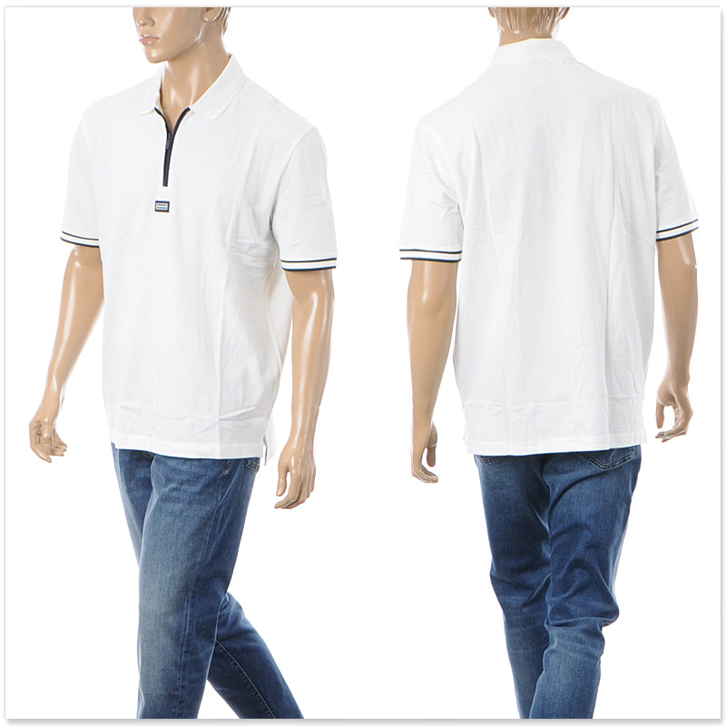 BIG XL ARMANI EXCHANGE ロゴ総柄 半袖ポロシャツ紺/白 ARMANI EXCHANGE ポロシャツ 「A|X アルマーニ エクスチェンジ