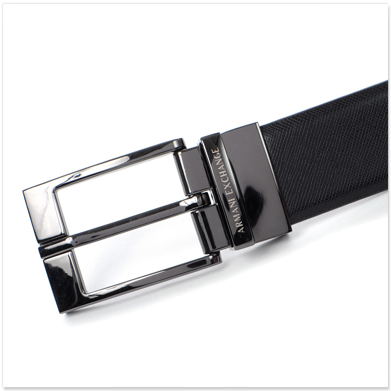 Armani Exchange 黒 レザー ベルト ARMANI EXCHANGE アルマーニエクスチェンジ A|X ベルト メンズ