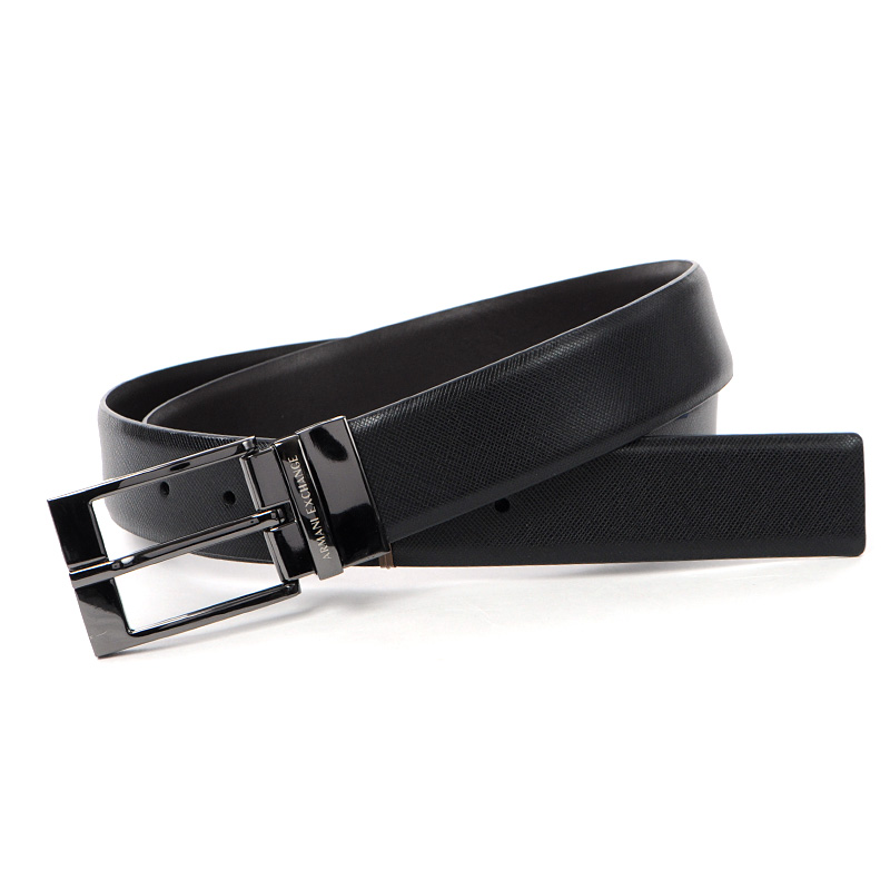 Armani Exchange 黒 レザー ベルト ARMANI EXCHANGE アルマーニエクスチェンジ A|X ベルト メンズ