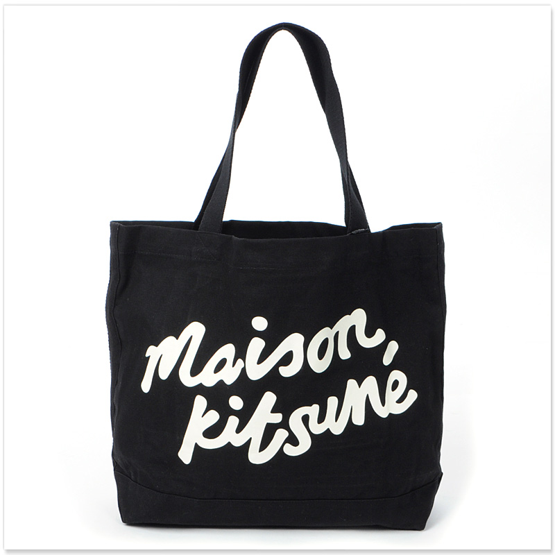送料関税込み☆MAISON KITSUNE ロゴ キャンバス ハンドバッグ MAISON KITSUNE ロゴ キャンバス トートバッグ 関税送料込