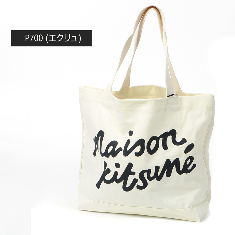 MAISON KITSUNE トートバッグ OW05124WW9042 Maison Kitsuné Maison Kitsuné Handwriting Unisex Tote Bag