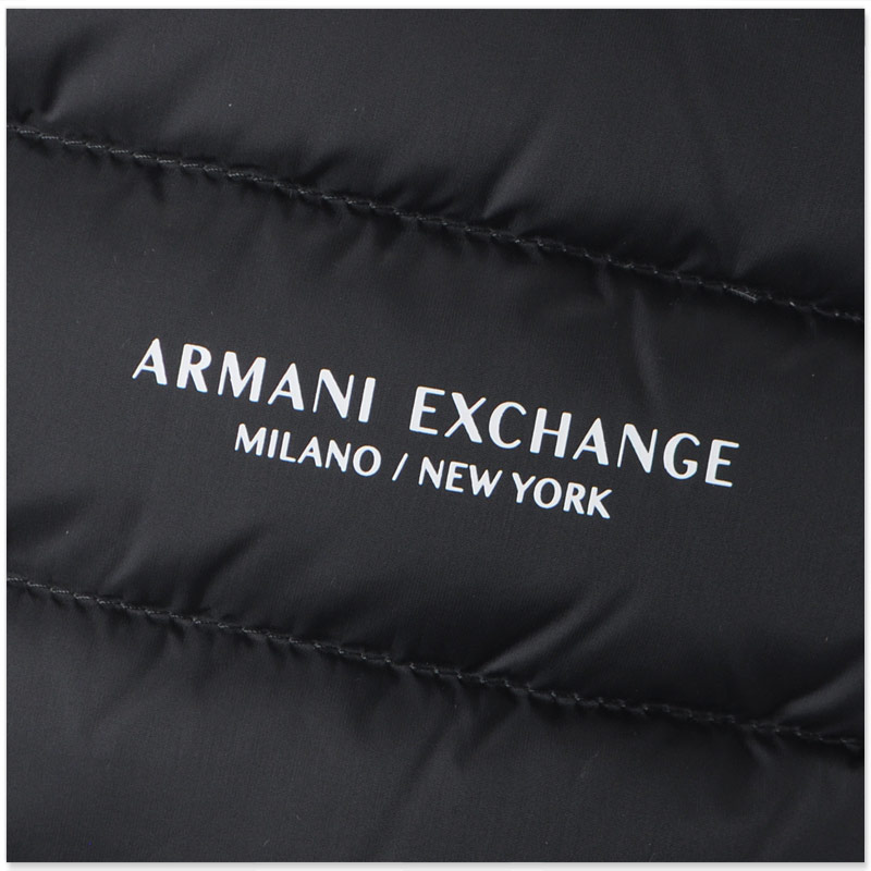 Armani Exchange ブラック ダウンベスト M ARMANI EXCHANGE アルマーニエクスチェンジ ダウンベスト メンズ