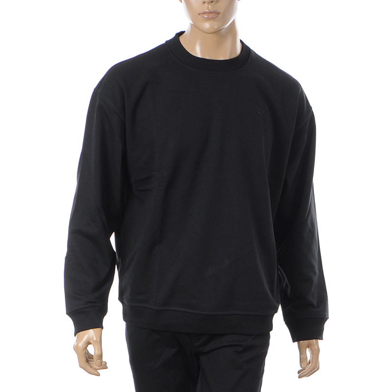 DIESEL（ディーゼル） メンズ トレーナー スウェット ブラック 長袖 S