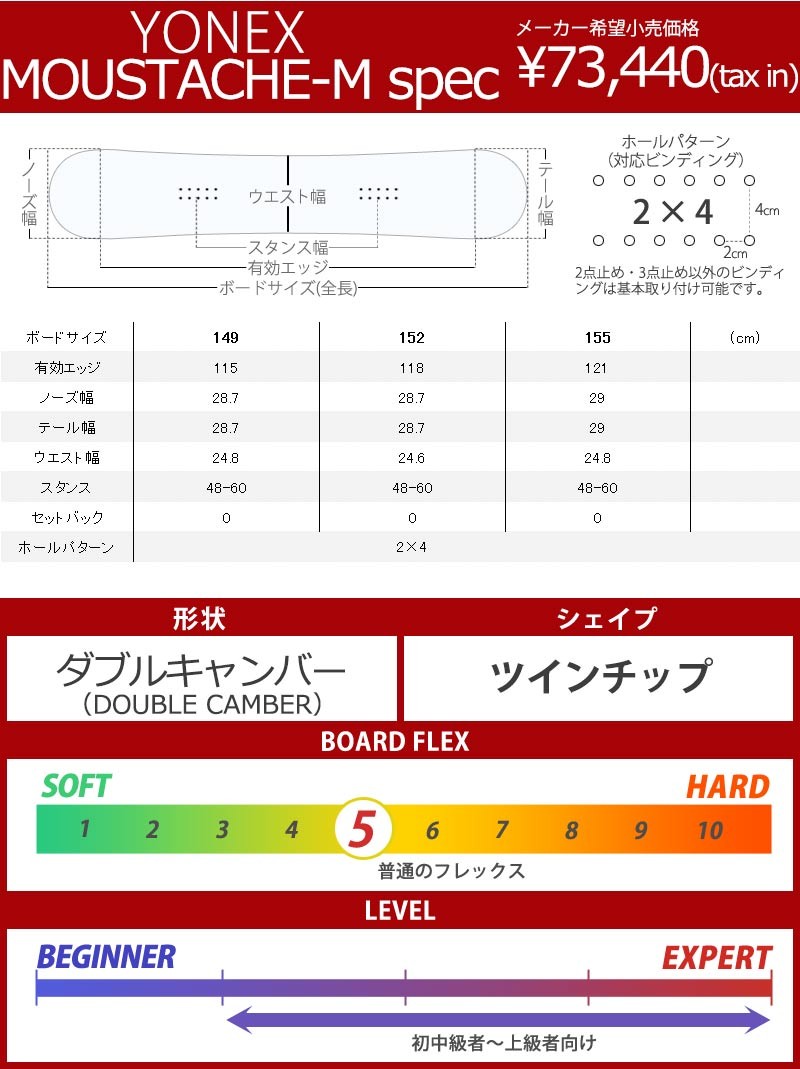 17-18 YONEX/ヨネックス MOUSTACHEMASTER スノーボード マスタッシュ