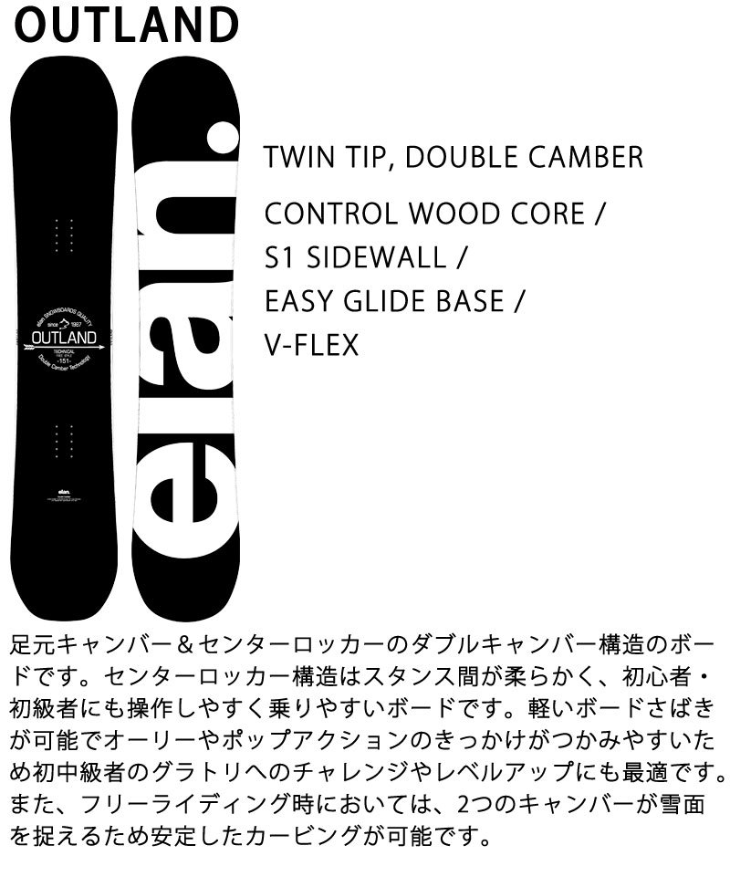 ELAN　Outland エラン elan SPIKE スノーボード snap ビンディング キャンバー