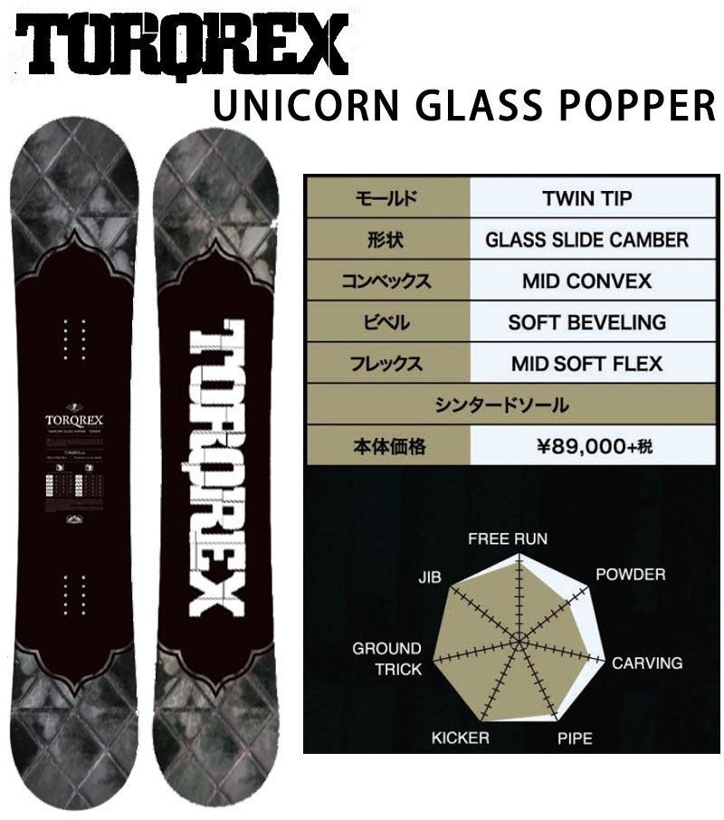 21-22 TORQREX/トルクレックス UNICORN GLASS POPPER ユニコーン グラスポッパー メンズ レディース スノーボード  グラトリ 板 2022