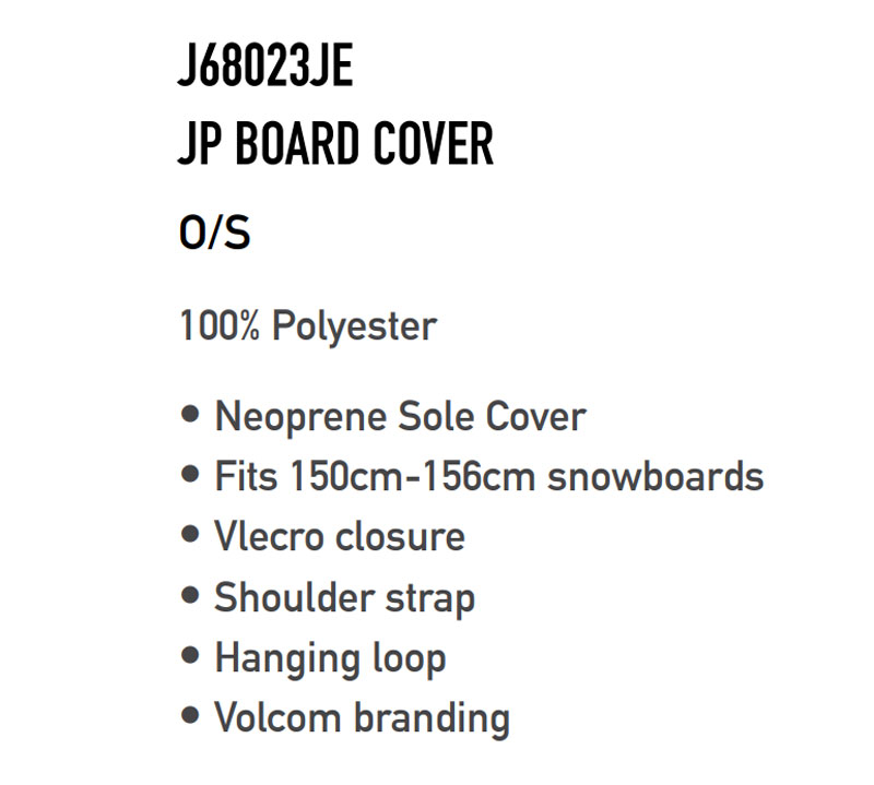 22-23 VOLCOM / ボルコム JP BOARD COVER ボードケース ソールカバー スノーボード