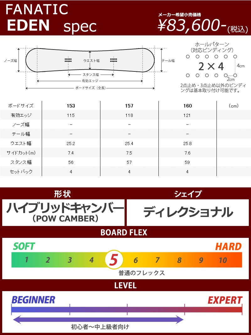 22-23 FANATIC ファナティック EDEN エデン メンズ スノーボード