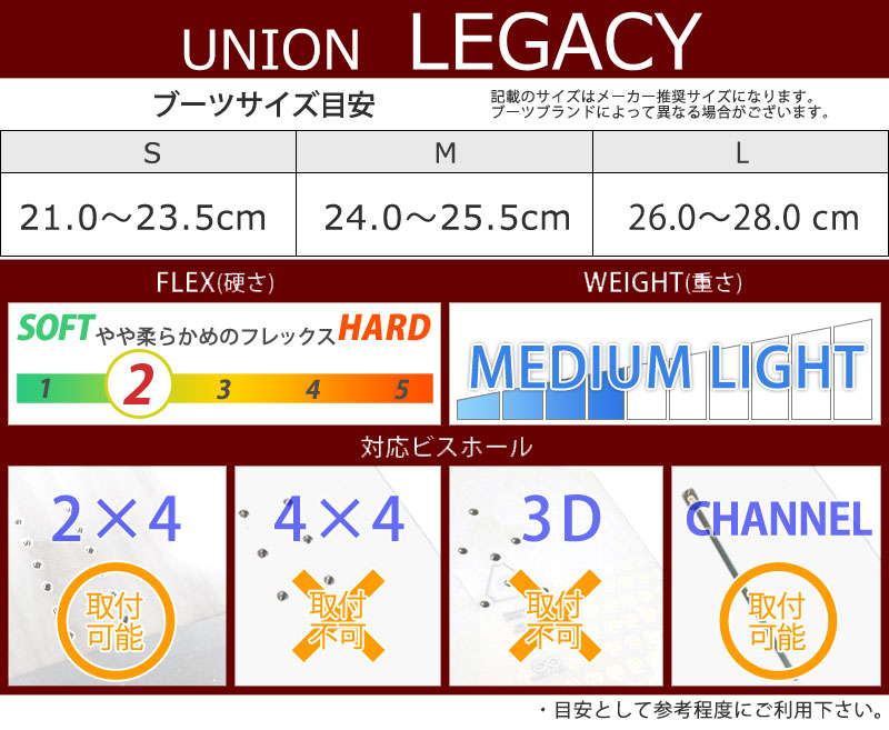 22-23 UNION / ユニオン LEGACY レガシー レディース ビンディング 