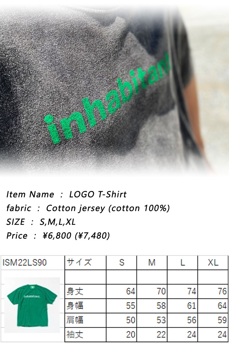 22-23 inhabitant/インハビタント LOGO T-SHIRT メンズ