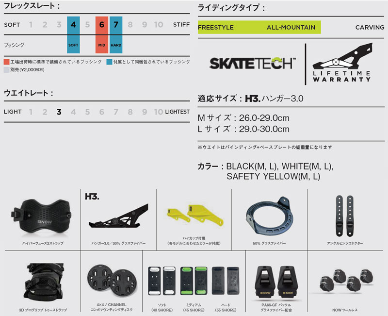 22-23 NOW BINDING/ナウ SELECT PRO セレクトプロ スケートテック メンズ レディース ビンディング バインディング  スノーボード 2023