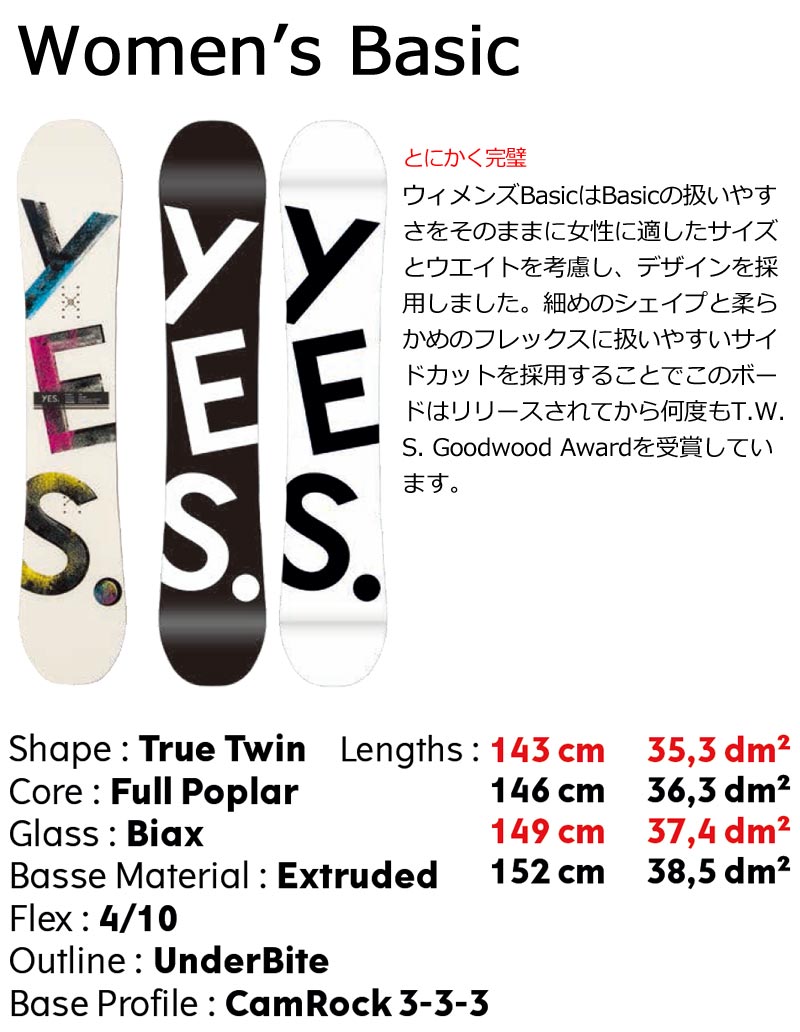 22-23 YES/イエス WOMEN'S BASIC ウィメンズ ベーシック