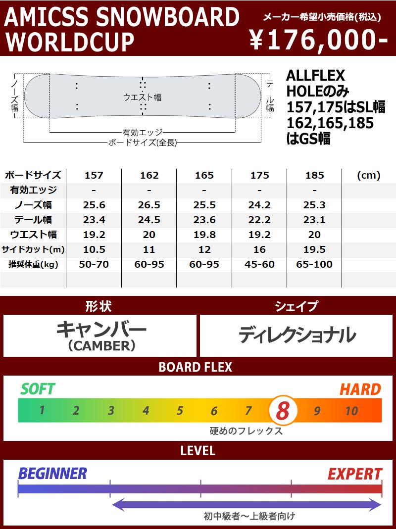 22-23 AMICSS SNOWBORAD/アミックス WORLD CUP メンズ レディース