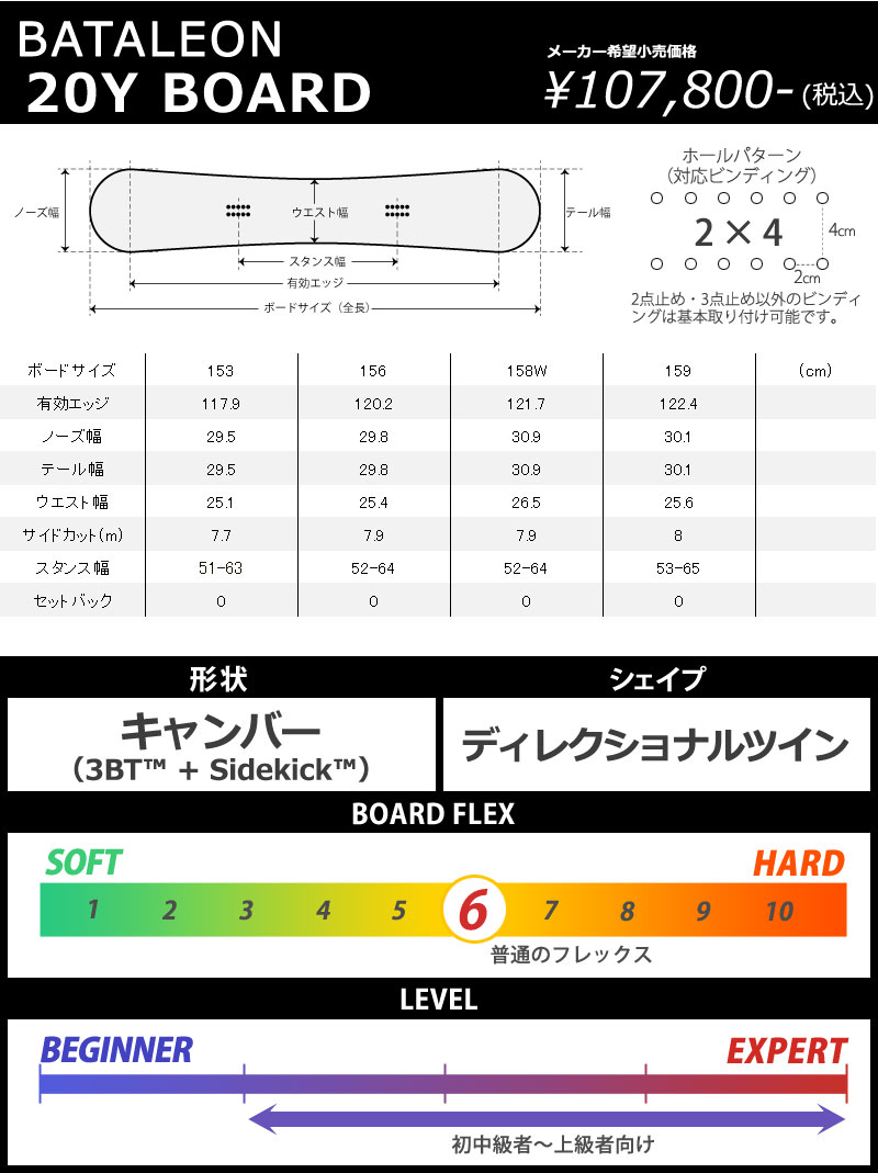 23-24 BATALEON / バタレオン 20Y BOARD GOLIATH メンズ スノーボード 