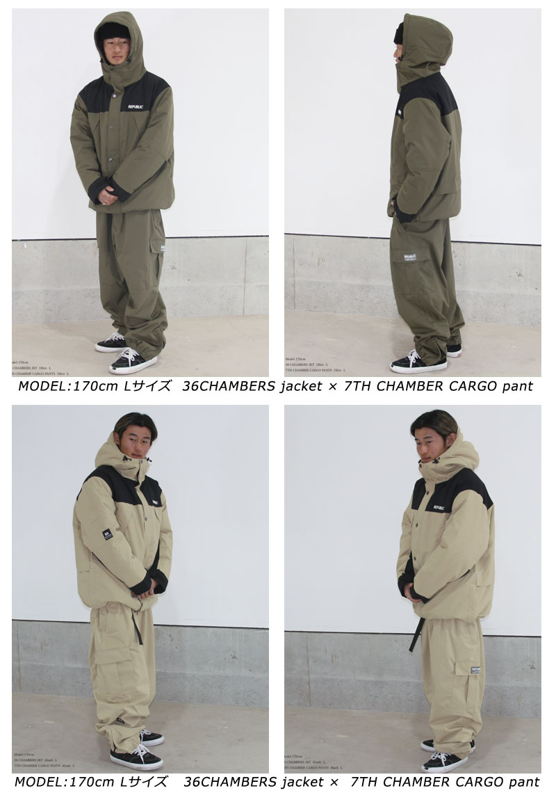 23-24 REPUBLIC &CO/リパブリック 7TH CAMBER CARGO pant メンズ レディース カーゴパンツ スノーボードウェア  スノーウェアー 2024