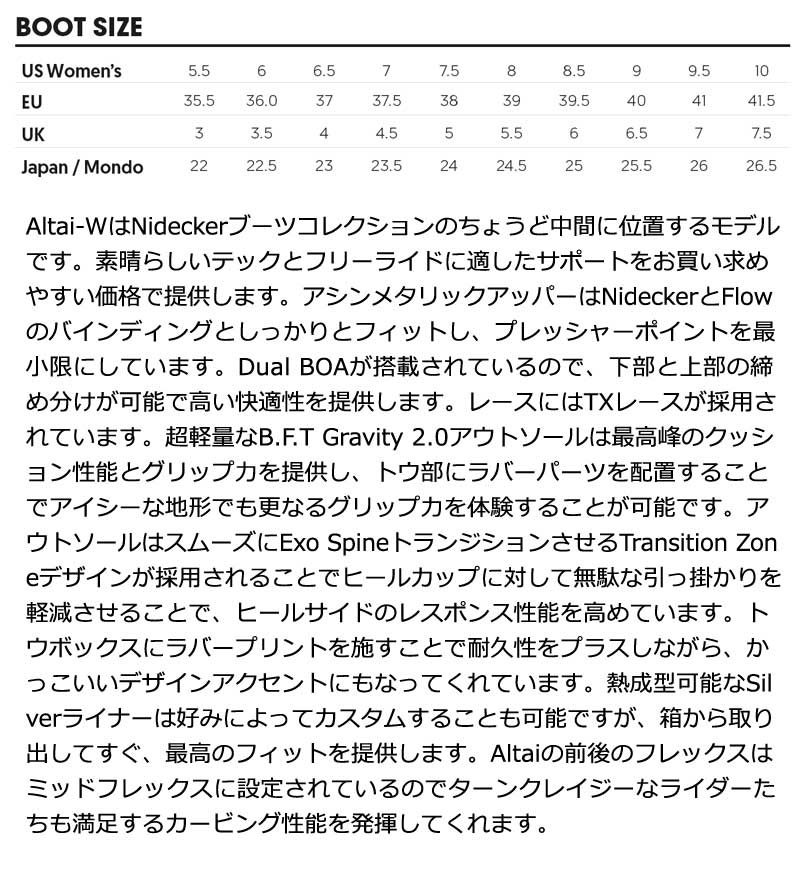 NIDECKER（ナイデッカー） 即出荷 23-24 NIDECKER/ナイデッカー ALTAI