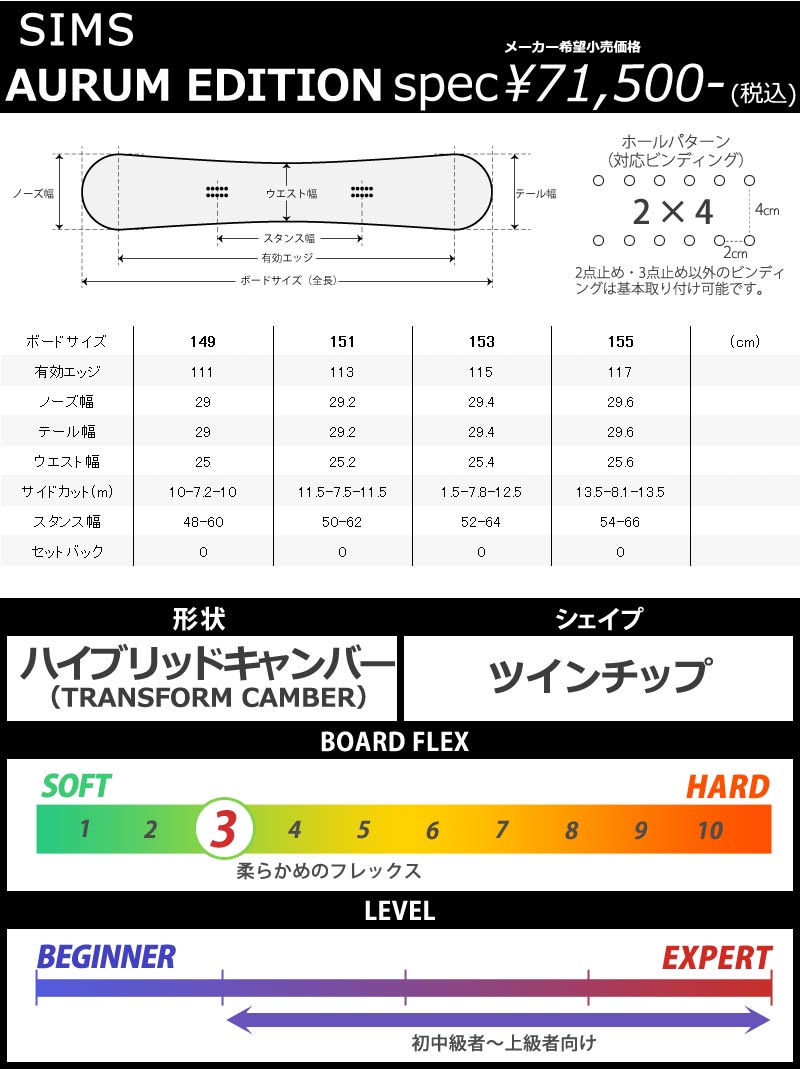 SIMS 23-24 SIMS/シムス AURUM EDITION オーラムエディション メンズ