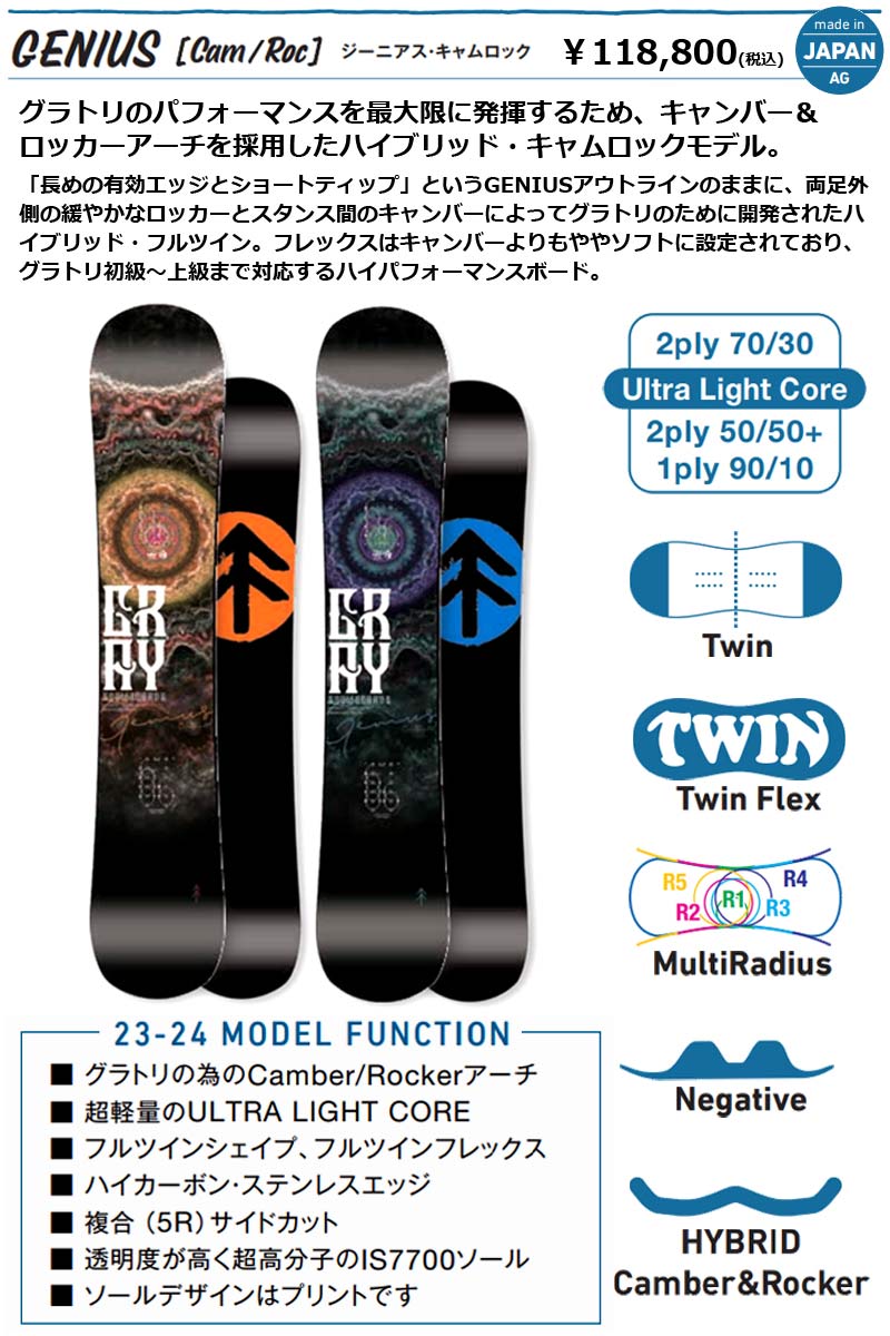 GRAY（グライ） 23-24 GRAY SNOWBOARDS/グレイ GENIUS CAMROC