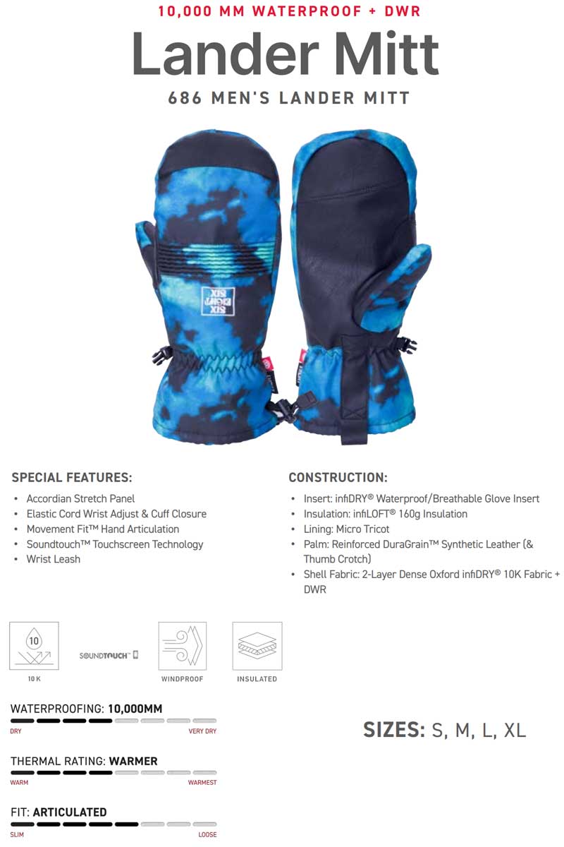 23-24 SIX EIGHT SIX/686 LANDER MITT ランダーミット フォレスト