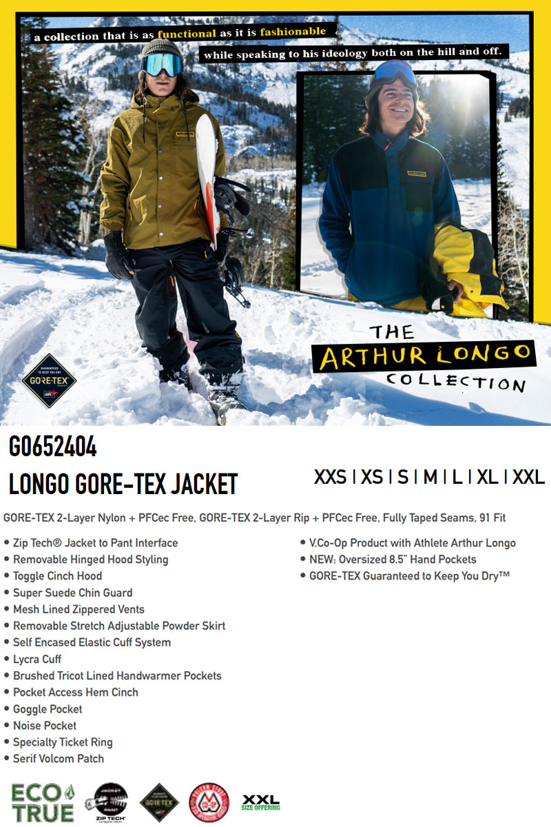 23-24 VOLCOM/ボルコム LONGO GORE-TEX jacket メンズ レディース 