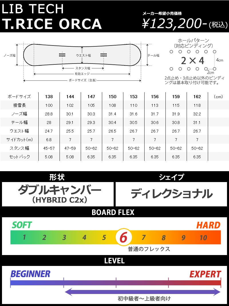 23-24 LIB TECH / リブテック T.RICE ORCA オルカ メンズ スノーボード