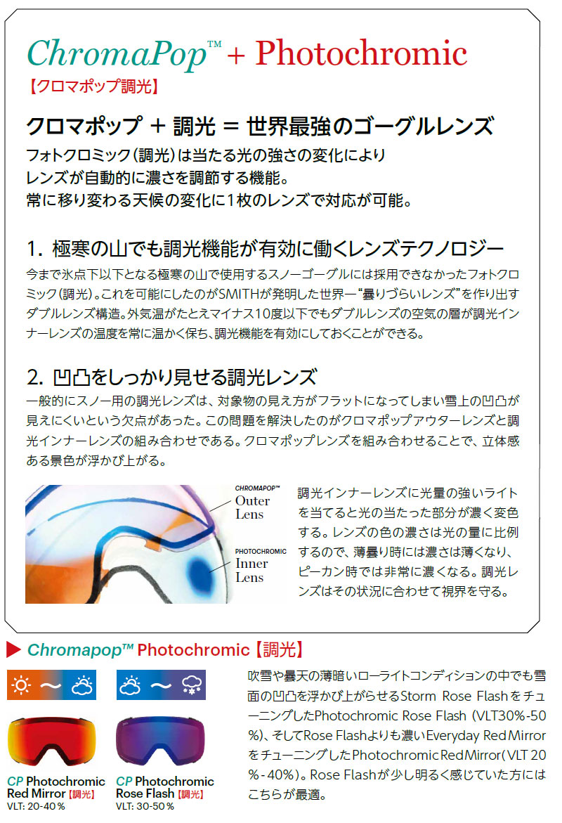 MAG SERIES 23-24 SMITH/スミス SQUAD XL PHOTOCHROMIC スカッド
