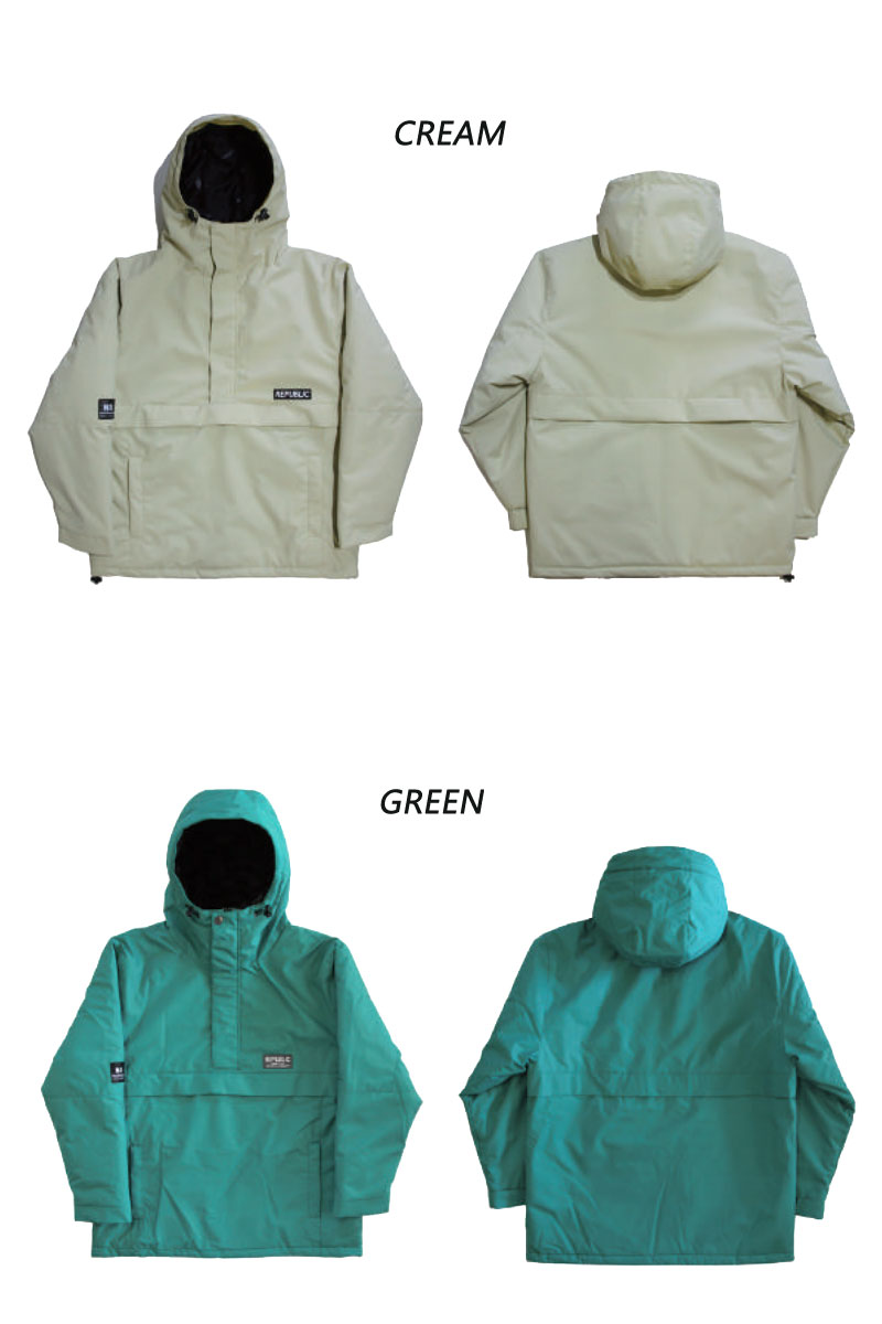 23-24 REPUBLIC &CO/リパブリック TRAIL PULLOVER jacket メンズ レディース 防水プルオーバージャケット  スノーボードウェア スノーウェアー 2024