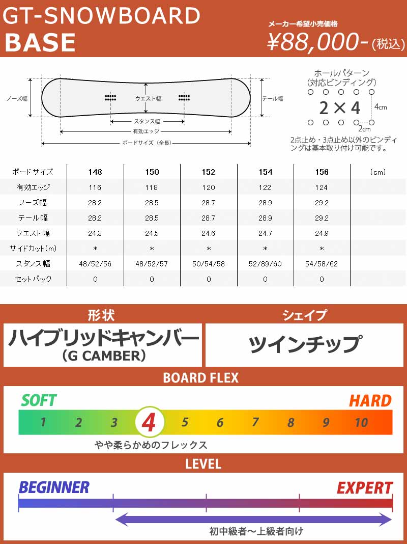 NOW 24-25 GT-SNOWBOARDS/ジーティー BASE ベース メンズ スノーボード