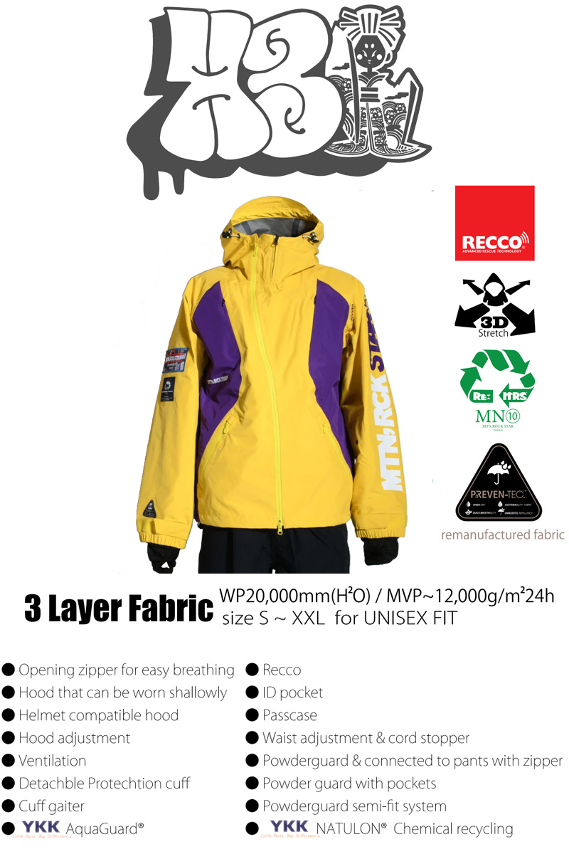 スノーボード MOUNTAIN ROCKSTAR HARUMAKI JACKET 24-25 24-25 MOUNTAIN ROCK STAR/マウンテンロックスター HARUMAKI 3