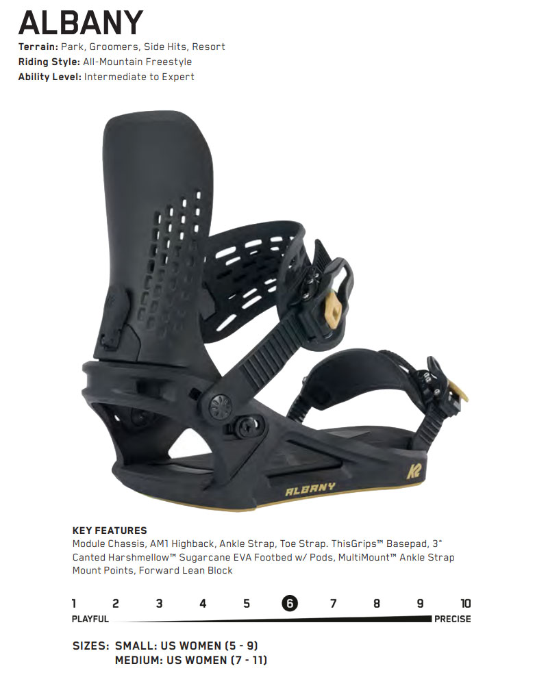 24-25 K2/ケーツー ALBANY アルバニー レディース ビンディング