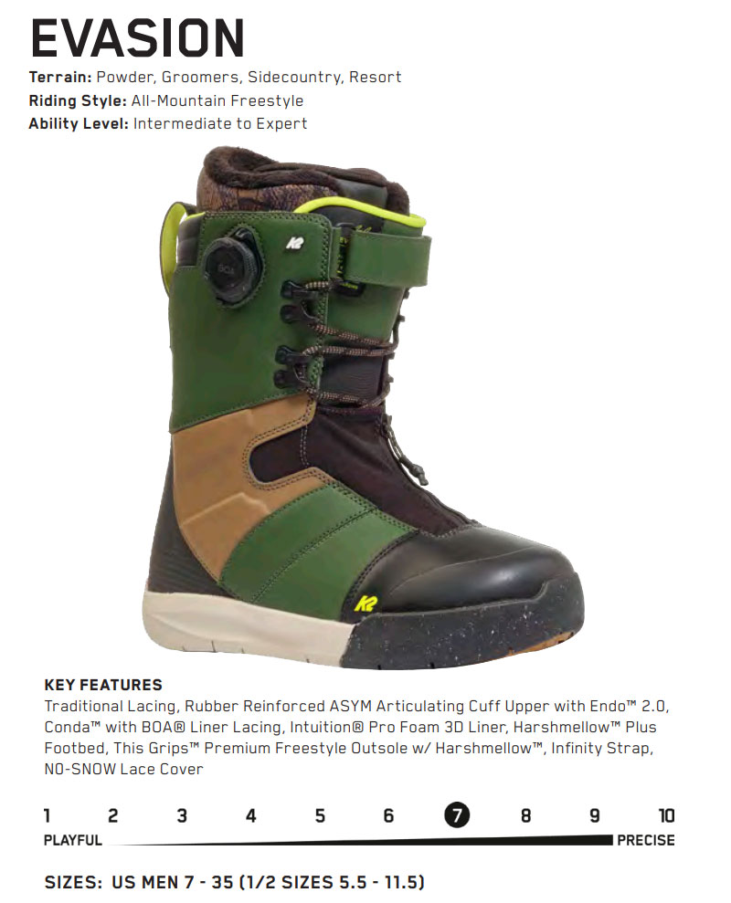 24-25 K2/ケーツー EVASION エバージョン メンズ レディース 熱成型