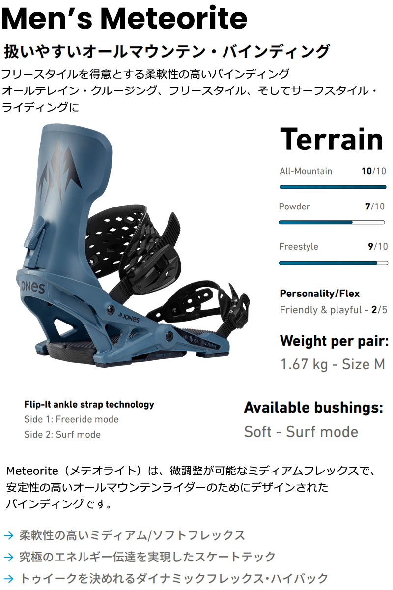 24-25 JONES/ジョーンズ METERORITE メテオライト メンズ ビンディング