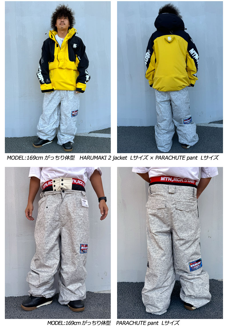 24-25 MOUNTAIN ROCK STAR/マウンテンロックスター PARACHUTE pant メンズ レディース 防水パンツ MRS  スノーボードウェア スノーウェアー 2025