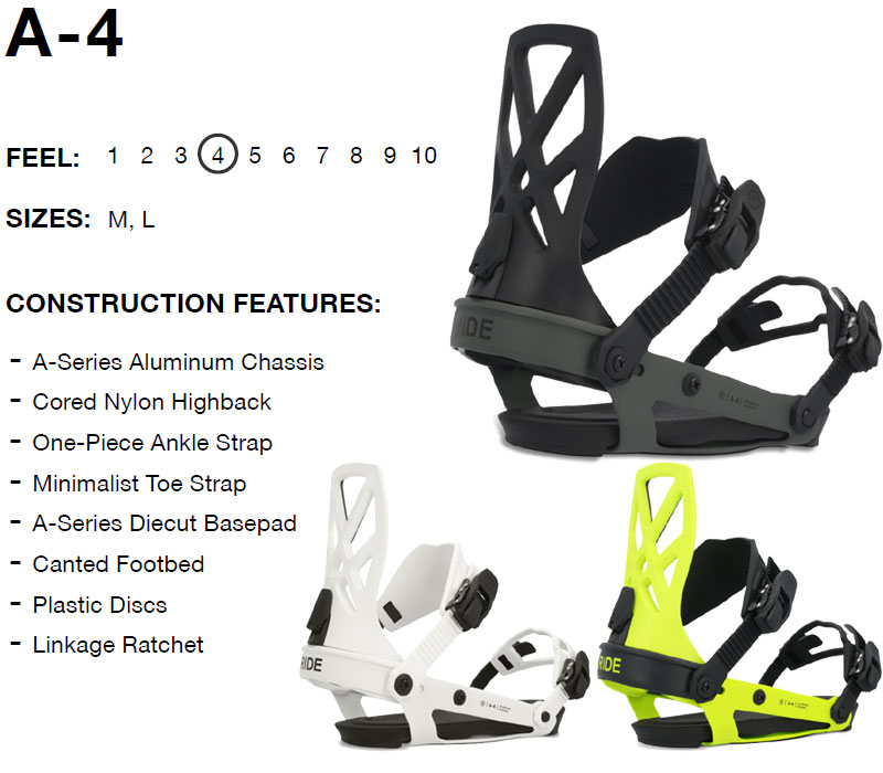 新品 RIDE A4 サイズL 24-25 RIDE/ライド A-4 エーフォー メンズ ビンディング