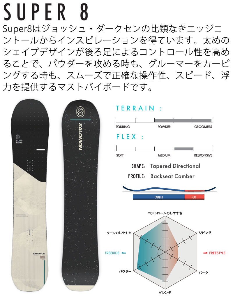 24-25 SALOMON / サロモン SUPER 8 スーパーエイト メンズ レディース パウダー スノーボード 板 2025