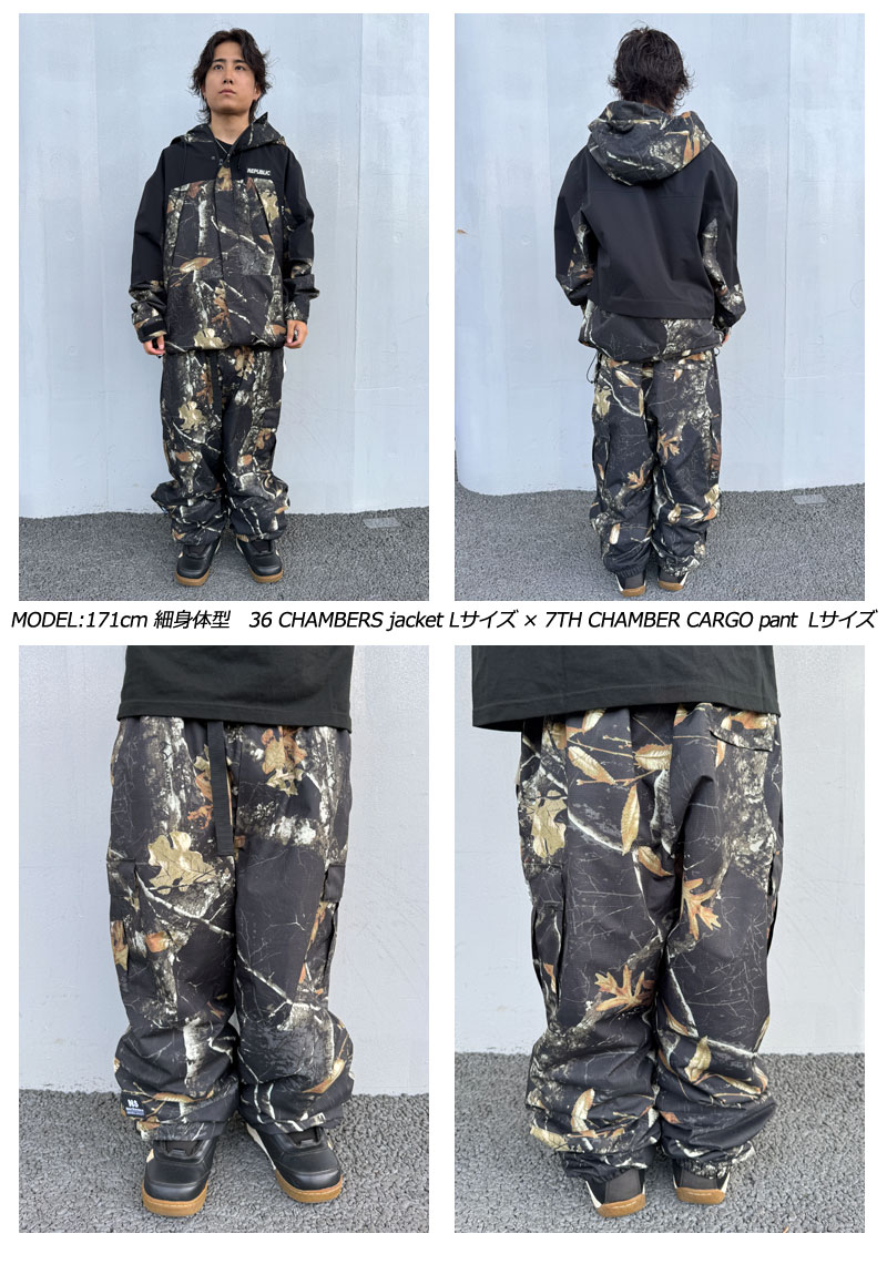 美品 REPUBLIC&CO L ブラウン スノーボードパンツ 25-26 REPUBLIC&CO/リパブリック 7TH CHAMBERS CARGO pant 着用