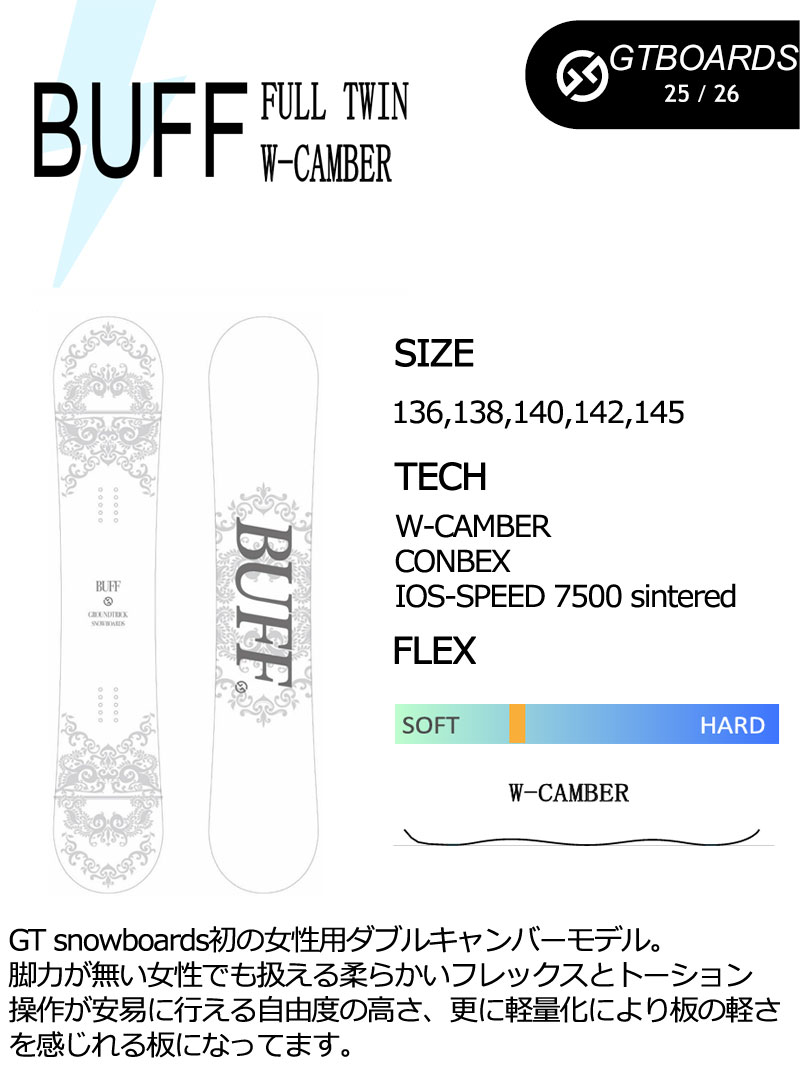 NOW 25-26 GT-SNOWBOARD/ジーティー BUFF バフ メンズ NOW 25-26 GT-SNOWBOARD/ジーティー BUFF バフ メンズ