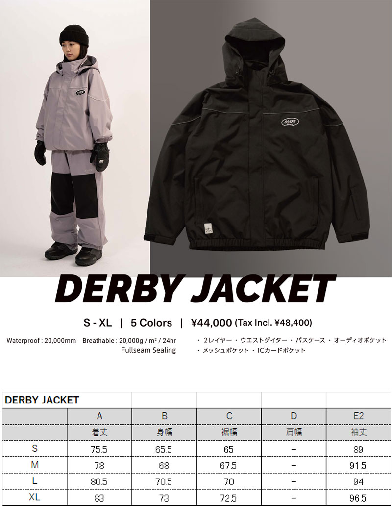 25-26 SCAPE/エスケープ DERBY jacket 着用説明動画 メンズ レディース