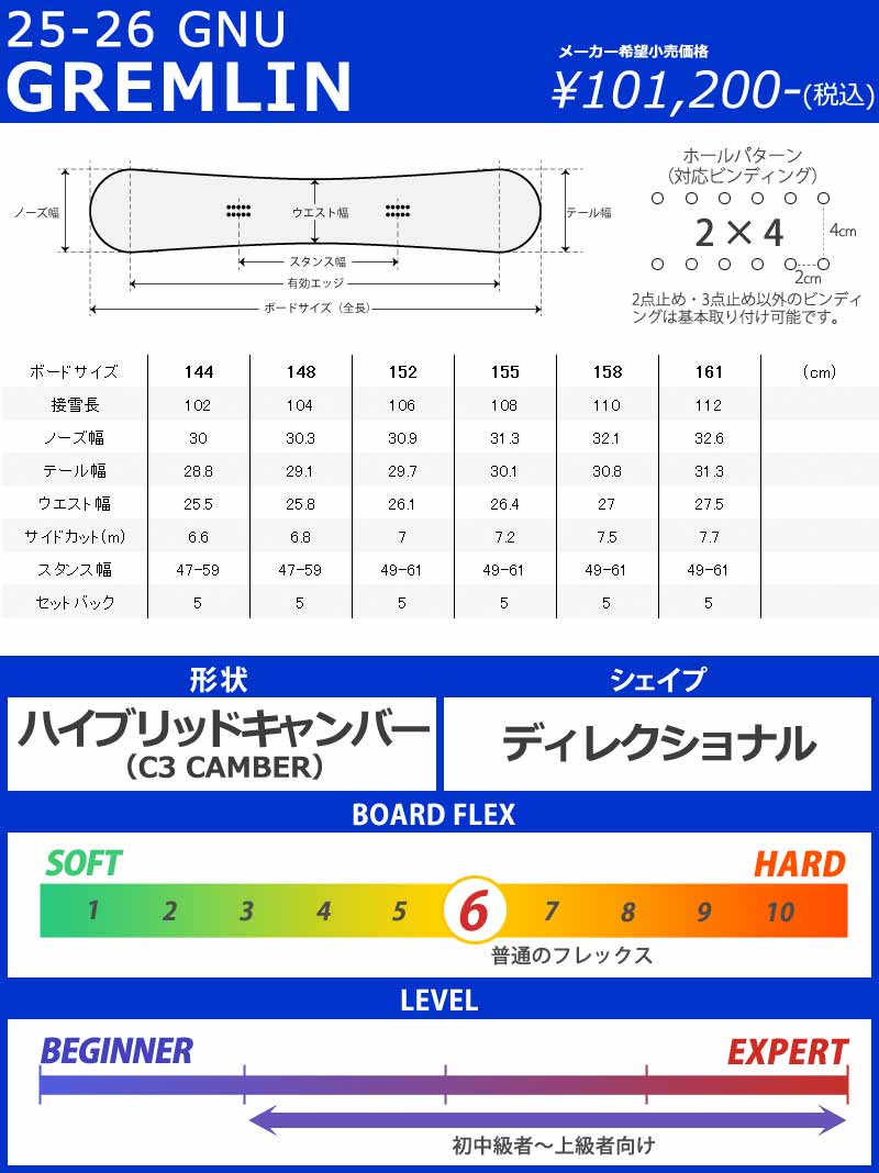 GNU/グヌー 4×4 157 スノーボード板 パウダーオールラウンド マービン GNU/グヌー 4×4 157 スノーボード板 パウダーオールラウンド