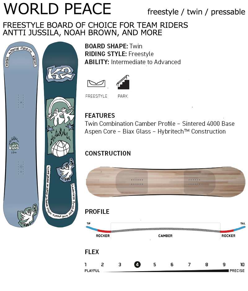 25-26 K2/ケーツー WORLD PEACE ワールドピース メンズ レディース