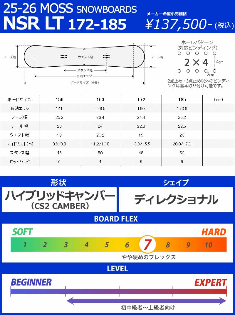 NOW 25-26 MOSS SNOWBOARDS/モススノーボード NSR LIGHT 172/185