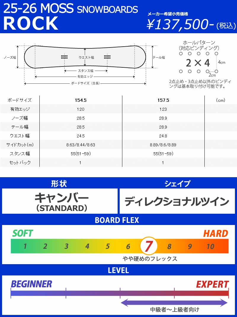 NOW 25-26 MOSS SNOWBOARDS/モススノーボード ROCK ロック メンズ