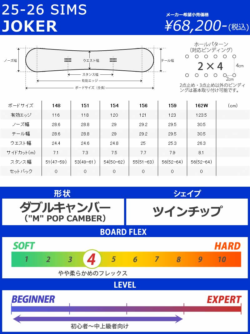 SIMS 25-26 SIMS/シムス JOKER ジョーカー メンズ スノーボード