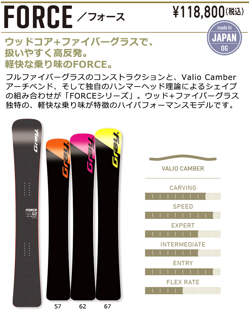 GRAY（グライ） 26-27 GRAY SNOWBOARDS/グレイ FORCE フォース