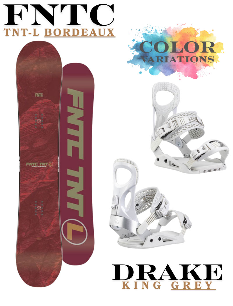 TNT FNTC スノーボード ホワイト/レッド/ブラック DRAKE（ドレイク） 26-27 FNTC TNT-L bordeaux × DRAKE KING